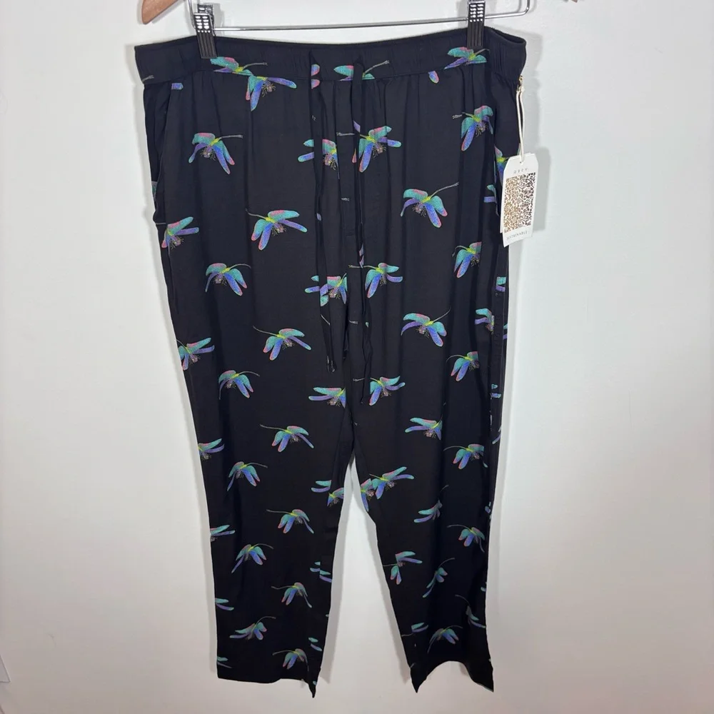 Obey Wavelength Pant Dragonfly NWT Large Elastic Waist Pockets Sustainable Tie - Picture 7 of 16